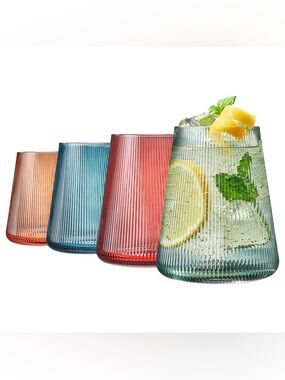 Tonal Stemless Wine Glassware, Set of 4